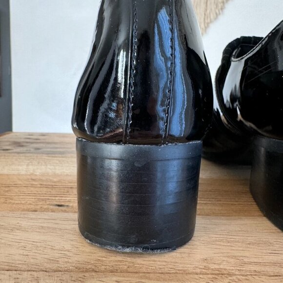 Shellys London Salisbury Black Patent Leather Fringe Silver Buckle Loafer Size 6 - Picture 14 of 17